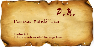 Panics Mahália névjegykártya